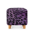 thumbnail image 1 of Jiueut Purple Leopard Print Ottoman Cover, Square Ottoman Cover Footrest Sofa Slipcovers Stool Covers Soft Footstool Covers Slipcovers Stretch Furniture Protector with Anti-Slip Band, 1 of 7