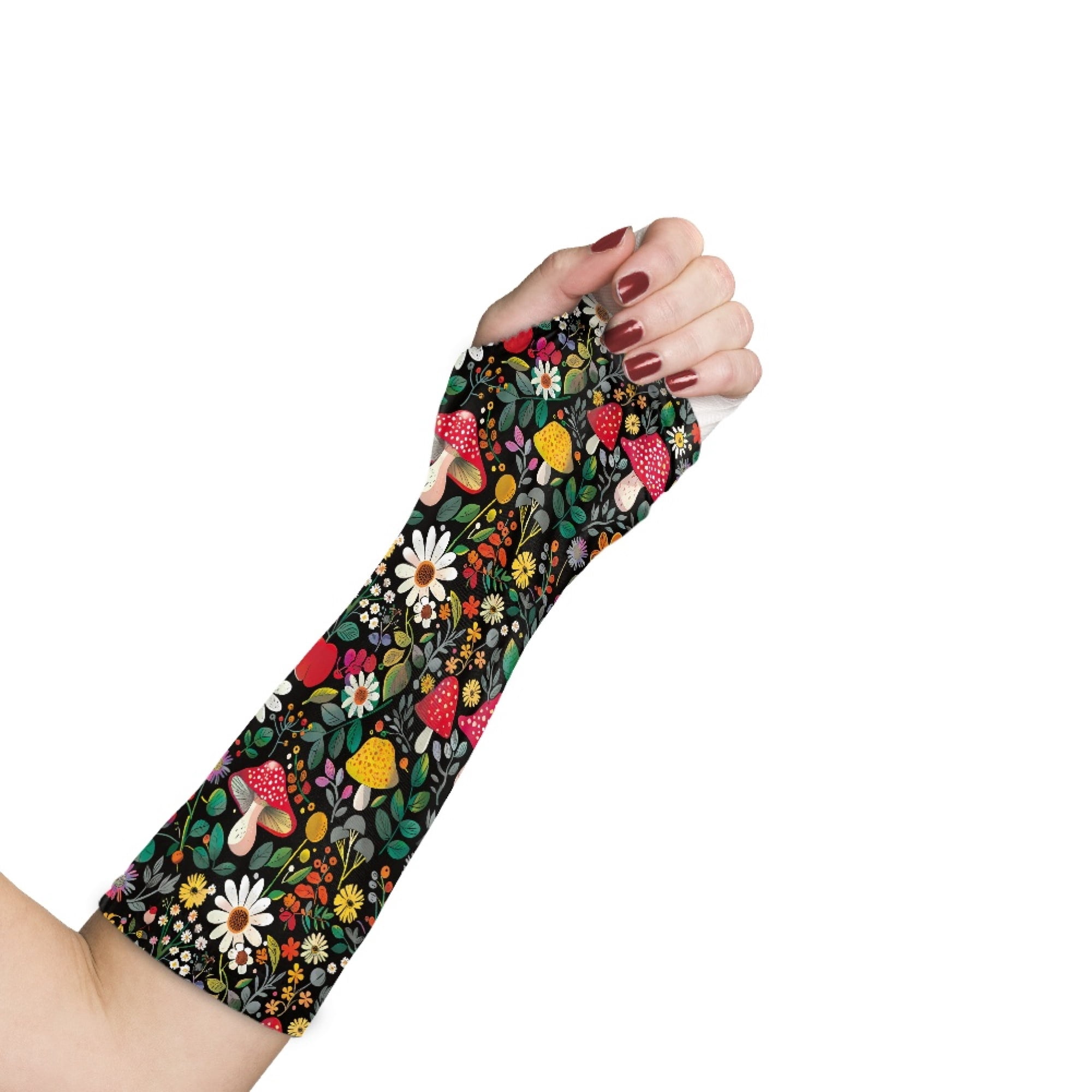 Jiueut Red Mushroom Arm Cast Cover Arm Cast Sleeve with Thumb Cover ...