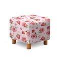 thumbnail image 1 of Jiueut Rose Strawberry Heart Print Footstool Slipcover, Washable Ottoman Sofa Decoration Stretch Square Furniture Protection for Footrest Sofa Valentine's Day Decor, 1 of 7
