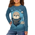thumbnail image 1 of Jiueut Sea Otter Graphic Tees for Girls Long Sleeve Shirts 3-4 Little Girl Shirts Plus Size Clothing First Day of 3Rd Grade Shirt for Girls Long Sleeve T-Shirts for Various Occasions, 1 of 7