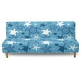 thumbnail image 1 of Jiueut Starfish Turtle Pattern Armless Futon Cover, Dustproof Non Armrest Futon Sofa Chair Covers Stretchable Home Interior Decoration for Living Room Bedroom, 1 of 7