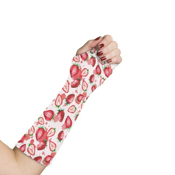 Jiueut Strawberry Arm Cast Cover Arm Cast Protector for Shower Kids Hand Cast Cover for Girls Size L Wrist Cast Cover for Shower Washable Cast and Bandage Protector