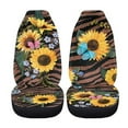 thumbnail image 1 of Jiueut Sunflower Butterfly Stripe Print Car Seat Covers, 2 Pcs Washable Auto Interior Automotive Accessories Protectors, Breathable Automotive Seat Cushion for Most Vehicles, 1 of 7