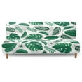 thumbnail image 1 of Jiueut Tropical Monstera Palm Leaf Print Armless Futon Sofa Covers, Polyester Spandex Couch Covers without Armrests Wear Resistant Futon Sofa Bed Slipcover for Kids Pets, 1 of 7