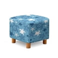thumbnail image 1 of Jiueut Turtle Starfish Print Ottoman Slipcover, Breathable Footrest Sofa Slipcovers Washable Covers for Footstool with Stretch Bottom, 1 of 7