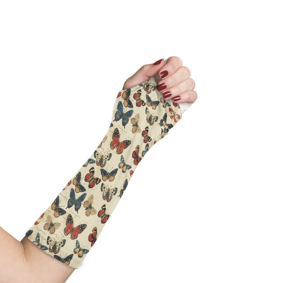 Jiueut Vintage Butterfly Arm Cast Cover Arm Cast Covers for Shower Adult Size M Washable Cast and Bandage Protector Cast Sleeve with A Thumb Hole Decorative Arm Plaster Cover
