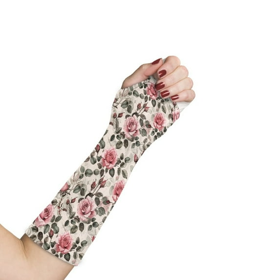 Jiueut Vintage Rose Arm Cast Cover Hand Cast Covers for Shower Adult Size M Decorative Arm Plaster Cover with A Thumb Hole Wrist Cast Cover for Shower Cast Cover Arm