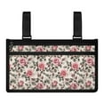 thumbnail image 1 of Jiueut Vintage Rose Wheelchair Side Organizer Storage Bag Armrest Pouch Power Wheelchair Pouch Side Pocket for Women Outdoor Chair Armrest Storage Organizer Hanging Bag, 1 of 7