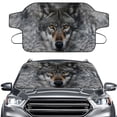 thumbnail image 1 of Jiueut Wolf Print Car Windshield Snow Cover, Tough Anti-Frost Winter Windshield Snow Cover for Car Scratch-Resistant Windshield Protector Keeps the Ice Snow Forst Off, 1 of 6