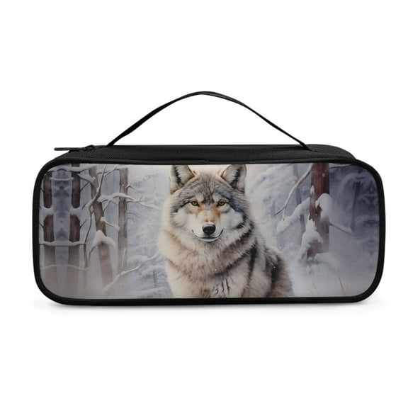 Jiueut Wolf Stethoscope Storage Bag Stethoscope Pouch Bag with Mesh Pocket Stethoscope Bag with Carrying Handle Stethoscope Case Organizer Storage Bag with Zipper