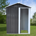 thumbnail image 1 of Jiuluna Waterproof Steel Garden Storage Shed, 77" x 36" x 64", Black, 1 of 9