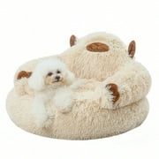 Jiupety Calming Dog And Cat Bed Cute, Cozy Donut Dog Beds, Cute Small Dog Bed, Anti Anxiety Round Dog Bed