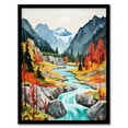 thumbnail image 1 of Jiuzhaigou Valley Acrylic Painting China Biosphere Reserve With Forest Mountains And Streams Art Print Framed Poster Wall Decor 12x16 inch, 1 of 5