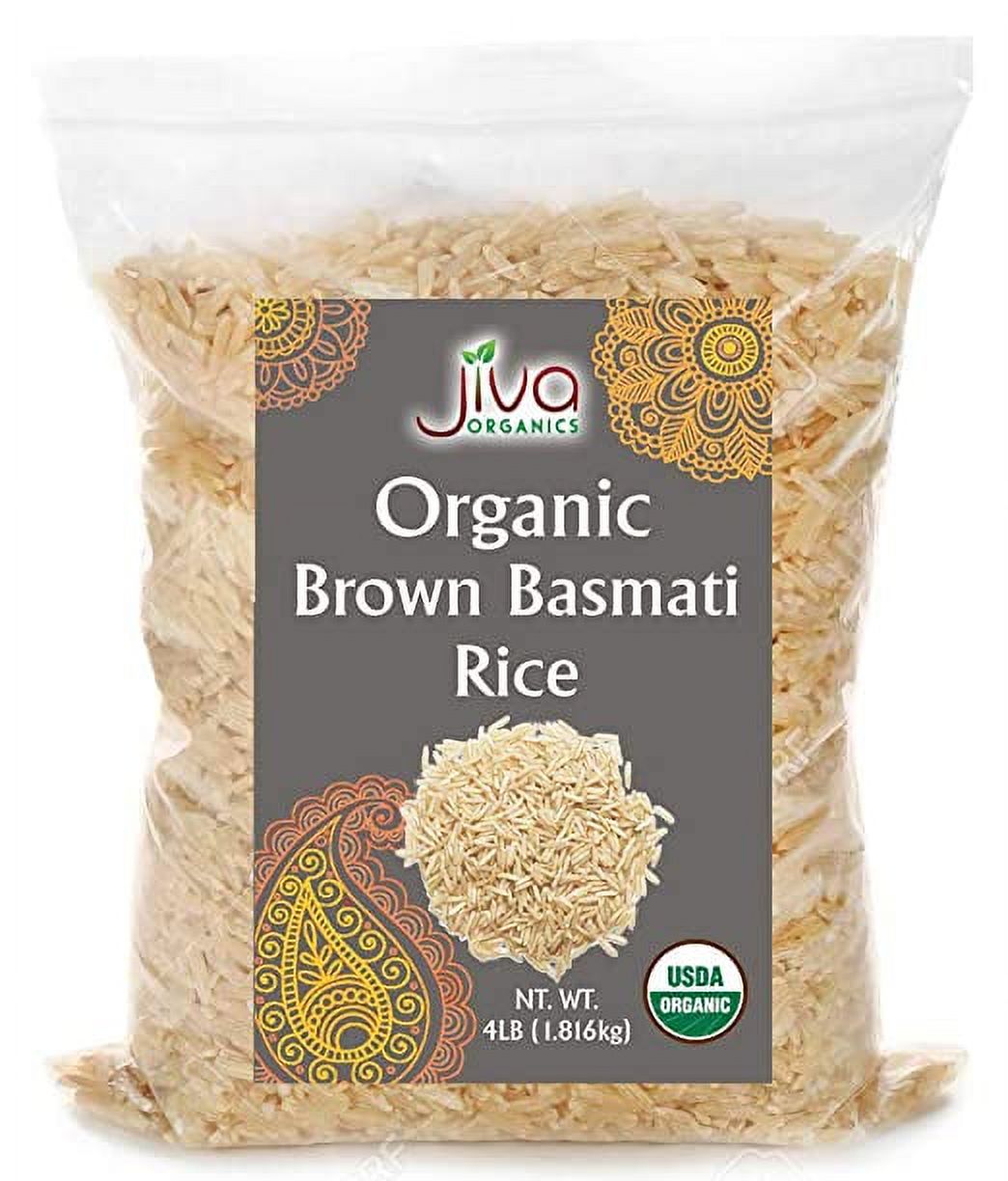 Jiva Organic Brown Basmati Rice 4 Pound Bag