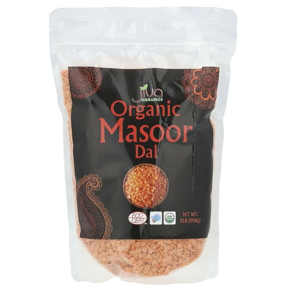 Jiva Organics Organic Masoor Dal Red Lentils, Split, 2 Lb