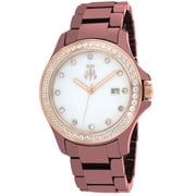 Jivago Womens Ceramic Maroon MOP Dial Watch - JV9415
