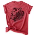 thumbnail image 1 of Jive Turkey T-shirt, Unisex Women's Men's Shirt, Turkey Day Thanksgiving Holiday Family Christmas, Heather Red, Large, 1 of 6