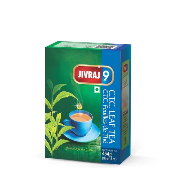 Jivraj 9 C.T.C Leaf Tea | Loose Tea, Chai, Black Tea, | Strong & Rich Taste | 16oz (1LB)