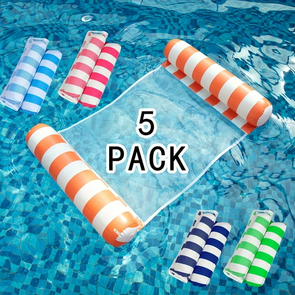 Jixiangyu Adult Swimming Ring 4-in-1 Inflatable Floating Bed: Hammock, Lounger, Raft, and Exercise Saddle. Blue, Dark Blue, Rose Red. for Pool, Lake, and Beach Leisure