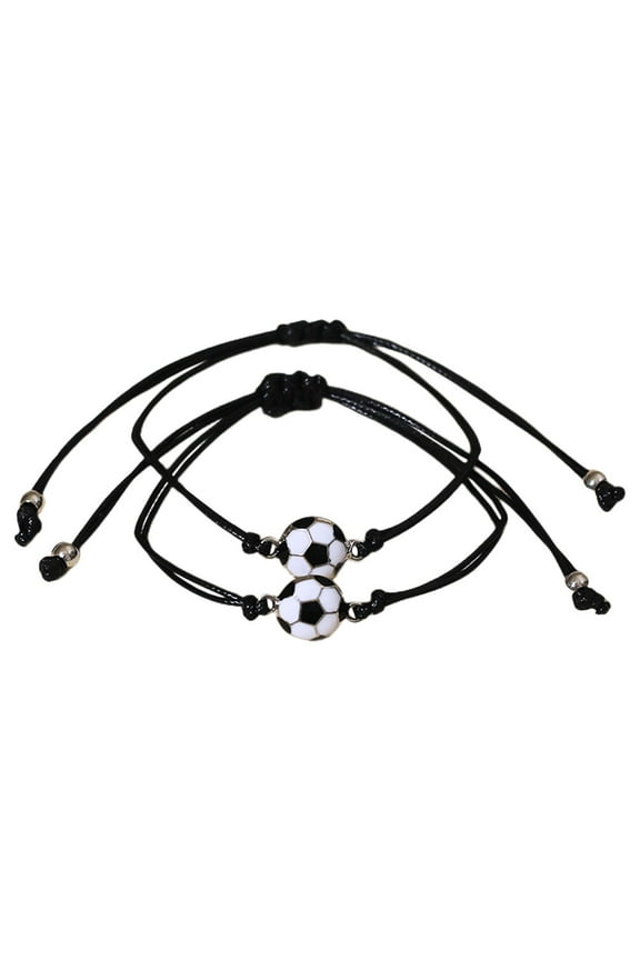 1 Pair of Portable Bracelets Soccer Themed Wrist Bracelets Decorative Soccer Bracelets