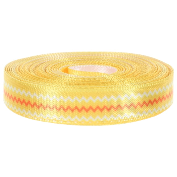 HONITANO Present Wrapping Ribbon Polyester Yellow For Easter 1 Roll 17.68X0.39X0.04In