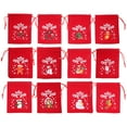 thumbnail image 1 of Jiyike 12pcs Christmas Drawstring Candy Bags Empty Drawstring Bags Holiday Candy Wrapping and Storage Bags Small Candy Goodie Bags, 1 of 10