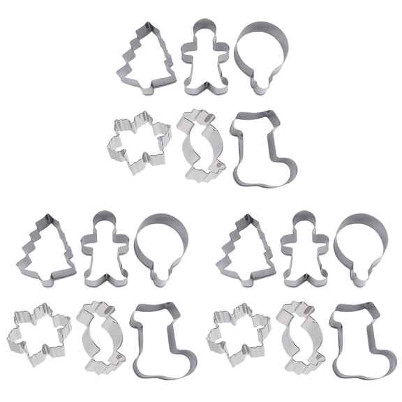 Jiyike 18 pcs Christmas DIY Biscuit Molds Creative Shape Baking Mold Tools (Silver)