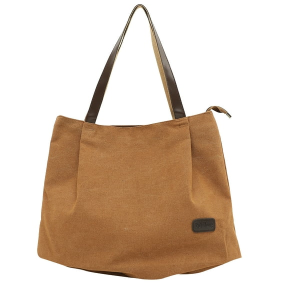Jiyike 1Pc Casual Storage Bag Fashion Canvas Handbag One-Shoulder Bag Tote (Coffee)