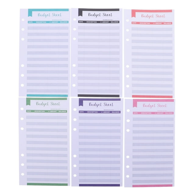 Jiyike 20Pcs Binder Budget Sheets Expense Budget Sheets for Personal