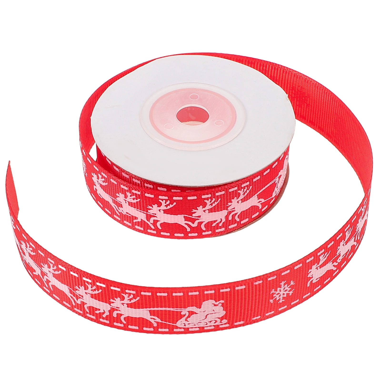 Jiyike 2pcs Christmas Double-sided Threaded Belt Elk Patterned Ribbon ...