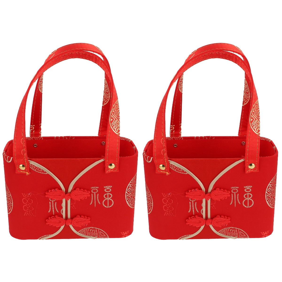 Jiyike 2pcs New Year Spring Festival Flower Bouquet Bags Flower Wrapping Bucket Gift Handy Bag