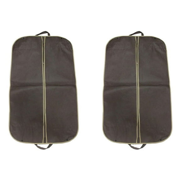 Jiyike 2pcs Non-woven Fabrics Suit Cover Formal Dress Storage Zip Bag Portable Dust-proof Hanging Pouch (Coffee)
