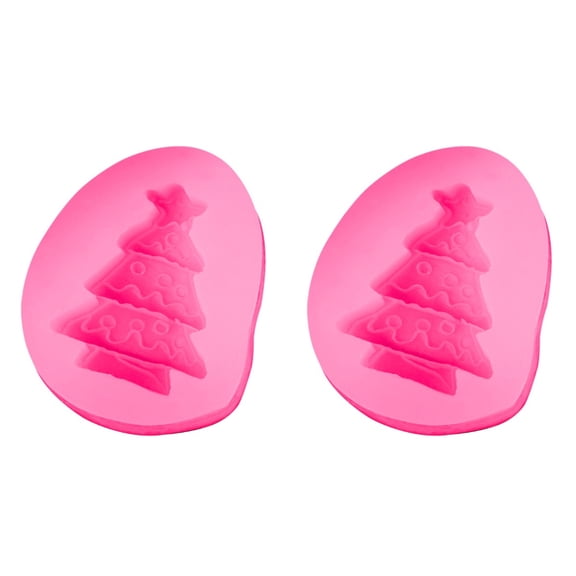 Jiyike 2pcs Silicone Christmas Tree Shape Cake Mold Chocolate Sugar Craft Mould Decorative Bakery DIY Accessory