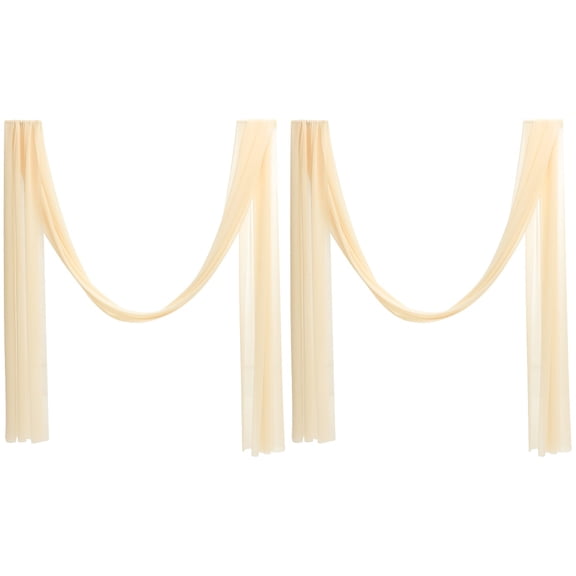 Jiyike 2pcs Wedding Arch Draping Fabric Sheer Backdrop Curtain Drape Decoration for Wedding Ceremony Party Ceiling Decoration