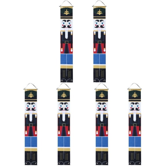 Jiyike 3 Pairs Christmas Door Banner Nutcracker Soldier Couplet Xmas Hanging Couplet