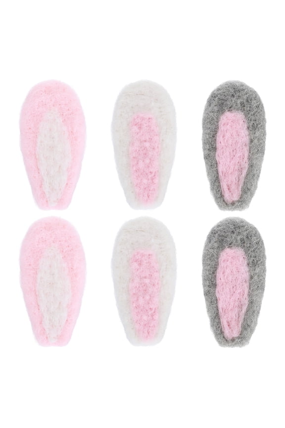 Wool Felt Rabbit Ears Hairband Cosplay Party Decorations 3Pairs Grey 2.95X1.38X0.31In