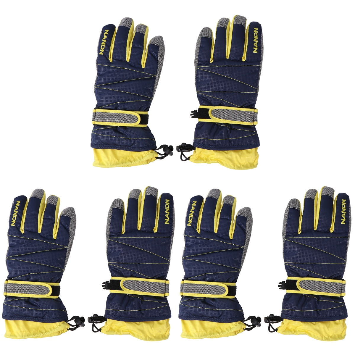 Jiyike 3pcs Cold Weather Gloves Super Warm Winter Snow Skiing Gloves Windproof Waterproof Gloves with Long Cuff for Snowboarding Riding (Blue, )