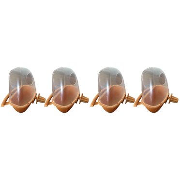 2PCS Thick Transparent Bird Food Box Capacity Semicircle
