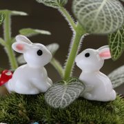 HONITANO Resin Rabbit Model White for Home Decor 50Pcs
