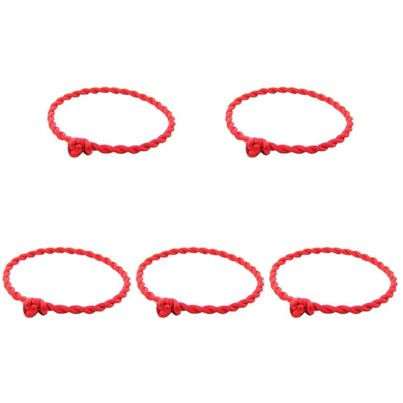 Jiyike 5pcs Women Red Rope Thread String Bracelet Braided Charms Adjustable Bracelet for Couples