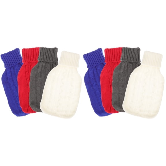 Jiyike 8 pcs Water Filling Hot Water Bag Kitting Covers Hot Water Bottle Kitting Sleeves Hot Water Bottle Accessories