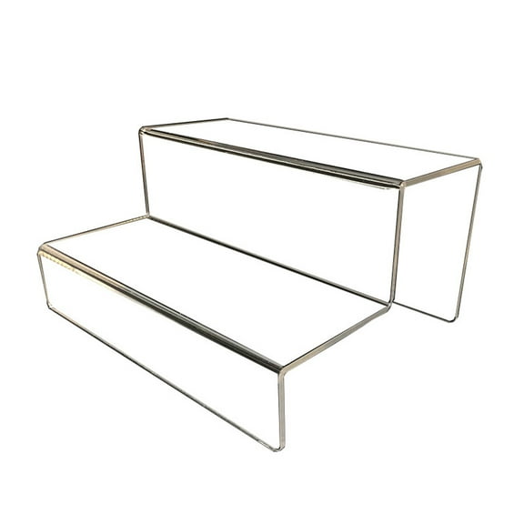 Jiyike Acrylic Stepped Display Stand 2-Tier Storage Rack Desktop Organizer Holder for Ornaments Models (24cm)