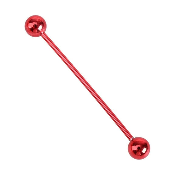Jiyike Allergy Free Stainless Steel Industrial Barbell Piercing Jewelry Piercing Earring Ear Bone Earring (Red)