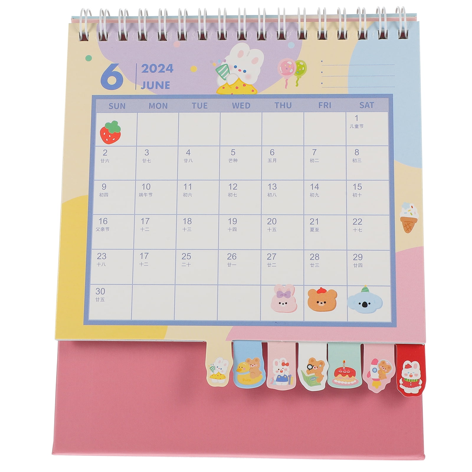 Jiyike Desk Calendar 2024 Standing Flip Desktop Calendar Portable