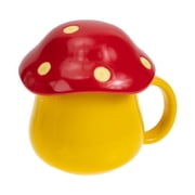 HONITANO Orange Mushroom Shaped Ceramic Office Cup, 1 Piece, 5.0 x 4.1 Inches, and Stylish Drinkware