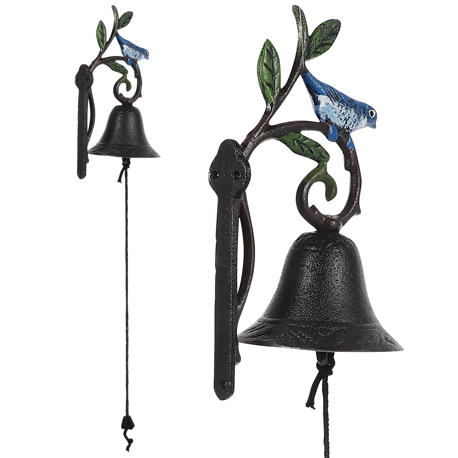 Jiyike Wrought Iron Hand Painting Birds Door Bell Retro Wall Mounted Hanging Door Bell - Walmart.com