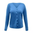 thumbnail image 1 of Jiyugala Cardigan for Women Ladies Button Round Neck Long Sleeve Soft Knitted Cardigan Sweater Cardigan Sweaters for Women, 1 of 4