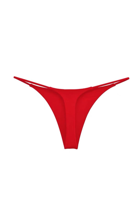 Clothing Women's Panties Women Double Strap Thong Low Waist Double Cotton T Shape Panties Red