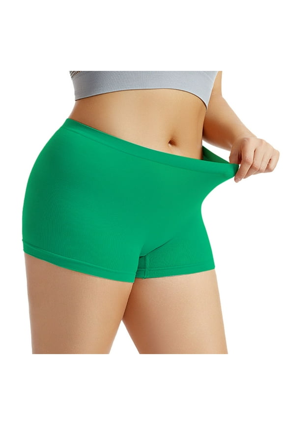 Clearance Women's Panties Womens Boyshorts Underwear Seamless Full Coverage Soft Stretch Boxer Shorts For Women Green