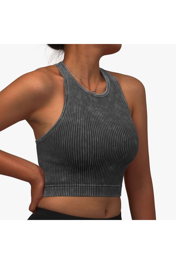 Clothing Yoga Bra Sports Bras For Women 2025 Knit Comfort Padded Push Up Yoga Bras Seamless Workout Crop Tops Bralettes Black